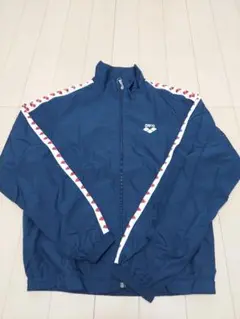 DESCENTE arenaナイロンジャケット ウインドブレーカー上　ネイビーM