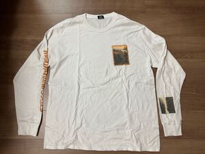 ステューシー ロンT Tシャツ 長袖 STUSSY メンズ Great Outdoors 白 ホワイト XL 汚れ 使用感アリ