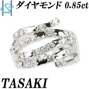 年末大感謝祭【最大40%OFF】タサキ 田崎真珠 ダイヤモンド リング 0.85ct K18WG 太め 幅広 透かし TASAKI 送料無料 美品 中古 SH105639