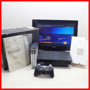 1円〜 動作品 PS2 プレステ2 本体 SCPH-50000 ミッドナイト・ブラック + ファイナルファンタジーX 等 ソフト3本 まとめてセット 箱説付【20