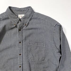 90s 80s J.crew コットン フランネル ネルシャツ 千鳥柄 ボタンダウン ビンテージ アメリカ製 usa old L 長袖 GAP 巨人タグ ネイビー BD 