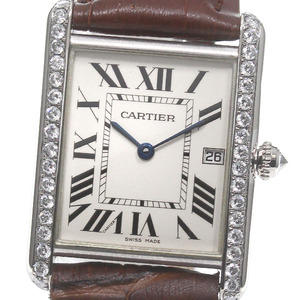 カルティエ CARTIER W1540956 タンク ルイ LM K18WG アフターダイヤ クォーツ メンズ _790159【ev10】