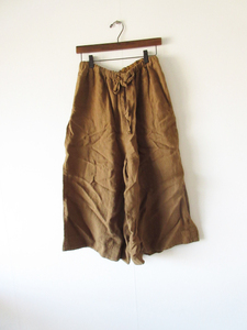 NATURAL LAUNDRY / ナチュラルランドリー 7211P-005 リネンオックスガウチョパンツ 2 BROWN / ワイドパンツ