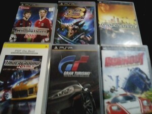 【PSP】 バーンアウト　グラツモ Need for Speed モンハン ウイイレ 6本　動作品