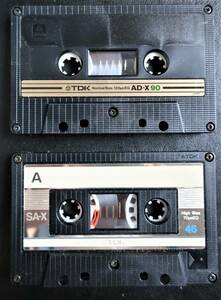 TDK AD-X 90 ノーマルポジション + TDK SA-X 46 クロームポジション カセットテープ 中古品