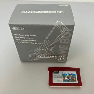 任天堂 GBA ゲームボーイアドバンスSP プラチナシルバー 箱、説明書付き　動作確認済