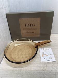 送料無料S80397 VISION フライパン 中 TF-24 ビジョン 箱付き 美品　耐熱ガラス食器