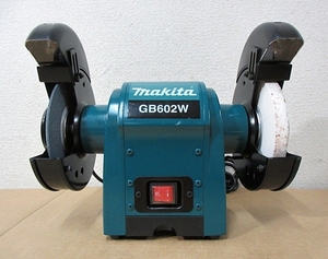 S6115 中古 makita マキタ GB602W 卓上グラインダ 150mm 100V 2019年製 付属品なし