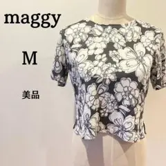 【美品】maggy マギー トップス カットソー 半袖  レディース 花柄 M