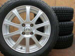 ★ZELERNA + 深溝スタッドレス DUNLOP WINTERMAXX WM01 175/65R15 4本セット[アクア ヤリス ヴィッツ ノート フィット デミオ スイフト]