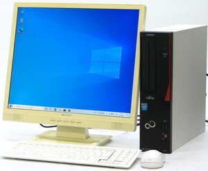 富士通 ESPRIMO D583/J FMVD10004 ■ 19インチ 液晶セット ■ Celeron-G1840/DVDROM/省スペース/Windows10 デスクトップ