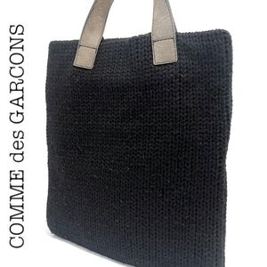 【送料無料】COMMEdesGARCONS コムデギャルソン　ハンドバッグ　ニット　レザー　カバン　鞄　黒　ブラック　トートバッグ