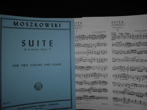 ■MOSZKOWSKI SUITE アンサンブル／二重奏・デュオ（Duo）モシュコフスキ　組曲 op. 71■楽譜 3冊組