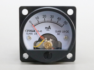 電流計 DC50mA 1個 出力管 電流監視 真空管アンプ アナログ電流計 管理番号[CC0071C8]