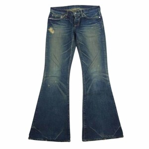 HYSTERIC GLAMOUR ヒステリックグラマー スタッズ 5ポケット ボタンフライ フレア ブーツカット デニムパンツ ジーンズ XS【中古】