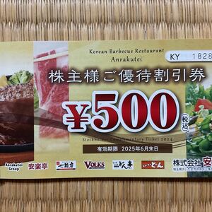 安楽亭500円割引優待券