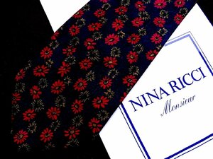 ♪5725D♪状態並品【花 植物 柄】ニナリッチ【NINA RICCI】ネクタイ