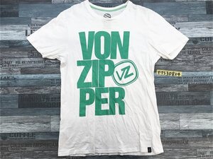 VONZIPPER ボンジッパー メンズ ビッグロゴ 半袖Tシャツ L 白