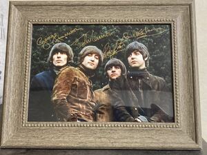 【送料無料】The Beatles ラバー・ソウル フレーム付き　サイン　フォト　ビートルズ　Rubber Soul ジョン　ポール　ジョージ　リンゴ