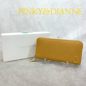 未使用 PINKY＆DIANNE ピンキー＆ダイアン PDLWDHT4 リプレス ラウンドファスナー 長財布 レザー 牛革 レディース イエロー 財布 鞄