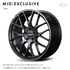 RMP 028F アルミホイール 1本 20x8.5 +38 114.3 5H(セミグロスガンメタ+リムエッジDC+ロゴマシニング) / 20インチ MID