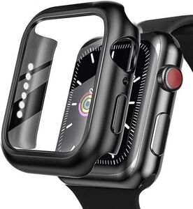 Apple Watch PC保護ケース Watch Series 7 6 / SE/Series 5 / Series 4 対応 一体型 全面保護 高透過率 指紋防止 衝撃吸収 ブラック Z172