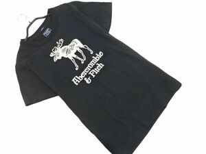 Abercrombie & Fitch アバクロンビー＆フィッチ ロゴ 刺繍 Tシャツ sizeM/黒 ■◆ ☆ efa6 メンズ