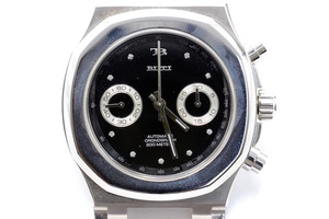 極美品■BUTI ブティ 腕時計 YANICK ヤニック クロノグラフ 自動巻 ブラック 9Pダイヤ 1000本限定 ベルトなし 管理1708