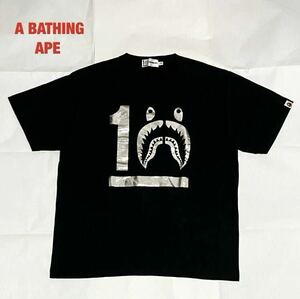 【希少】A BATHING APE　アベイシングエイプ　シャークTシャツ　10周年記念　ZOZO限定　リフレクター　シングルステッチ　001TEA701084X