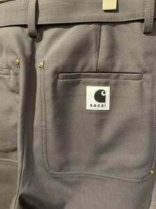 sacai サカイ Carhartt WIP カーハート　24-03389M　 Suiting Bonding Pants パンツ サイズ3 グレー　FK