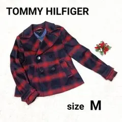 美品　TOMMY HILFIGER　トミーヒルフィガー　Pコート ショート丈　赤