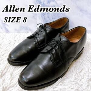 送料無料　Allen Edmonds　アレンエドモンズ　プレーントゥ　レザー　革靴　ビジネスシューズ　ブラック　黒　US8 メンズ　26cm