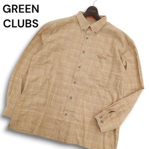 GREEN CLUBS グリーンクラブ 通年 ロゴ刺繍★ 長袖 ボタンダウン グラフ チェック シャツ Sz.5　メンズ 日本製 大きいサイズ　C4T07983_9#C