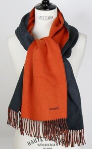 HERMES cashmere stole エルメス レクトヴェルソ カシミヤ ダブルフェイス マフラー ストール イギリス製 b8800