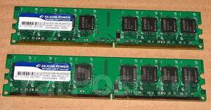 #005 DDR2-800 2GB×2枚　SP002GBLRU800S2 ジャンク品