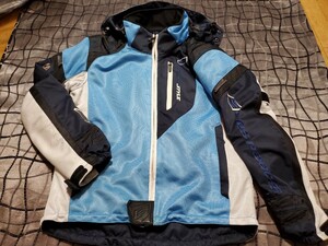 【M】HYOD SPEED PARKA D3O ブルーメッシュジャケット　三点パッド インナー付き バイク ライディング ライダース