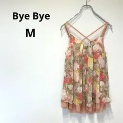 美品✨Bye Bye バイバイ 【M】 花柄 キャミソール チュニック ピンク系