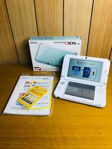 ◯ Nintendo 任天堂 ニンテンドー3DS LL SPR-001 ミント×ホワイト 箱説付 初期化済み 通電確認済み