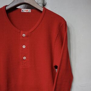 【即決】80s MUNSING WEAR マンシングウェア サーマル カットソー 長袖 赤 レッド USA アメリカ製 古着 M