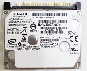 ★中古動作品★日立製 1.8 HDD 40GB HTC426040G9AT00 IDE 4200RPM★送料無料★初期保障あり