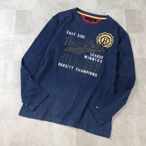 TOMMYHILFIGER トミーヒルフィガー　プリントロンT ロングスリーブ　長袖Tシャツ 長袖カットソー　トップス　ネイビー　サイズS 古着