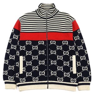 【ドンドン見直し】良品○GUCCI グッチ 545701 GGジャガード ジップアップカーディガン/ニットジャケット マルチカラー M 正規 メンズ