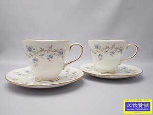 DUCHESS ダッチェス トランクエリティー 忘れな草 花柄 カップ＆ソーサー 勿忘草 2客 中古B 【送料無料】 D-2241