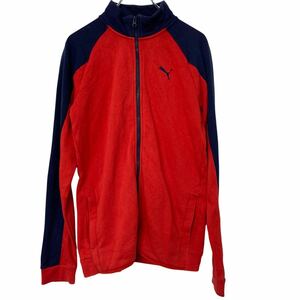 PUMA ロゴ スウェット トレーナー プーマ キッズ XXL レッド ネイビー フルジップ スポーツ 古着卸 アメリカ仕入 a610-7453