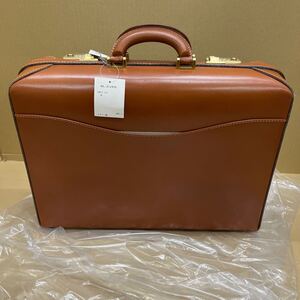 S121【未使用品】/dunhill ダンヒル アタッシュケース ブラウン ゴールド 革 レザー 牛革 ブリーフケース