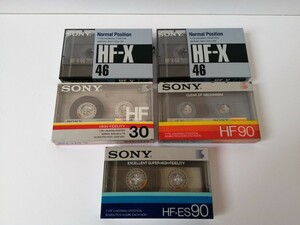 カセットテープ SONY HF-ES90x1本/HF90ｘ1本/HF30x1本/HF-X46x2本　合計5本 未使用品