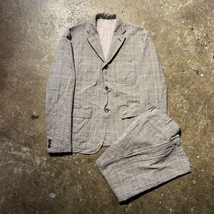 COMME des GARCONS HOMME 11ss グレンチェック 縮絨 セットアップ コムデギャルソンオム 2011ss AD2010 3B ジャケット スラックス パンツ S