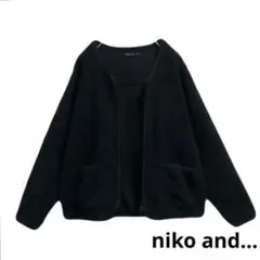 nikoand…ニコアンドボアブルゾンジップカーディガンシンプルオシャレ古着