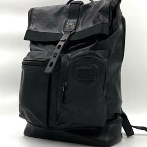 1円 【超希少レザー】 TUMI トゥミ リュック バックパック 223388DCC2 ALPHA BRAVO ビジネスバッグ ロールトップ A4 レザー ブラック 黒