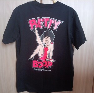 【中古・美品】Betty Boop Tシャツ　ベティ ブープ　ブラック×ピンク　L サイズ